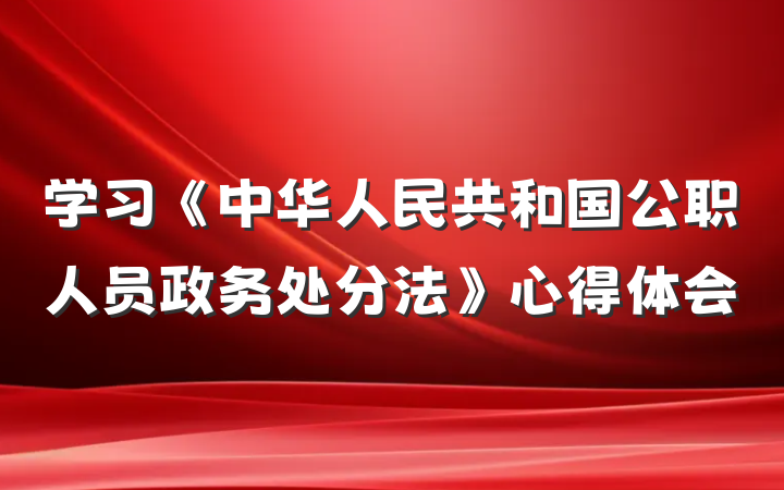 学习《中华人民共和国公职人员政务处分法》心得体会