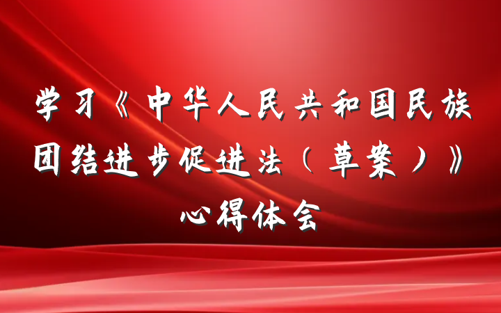 学习《中华人民共和国民族团结进步促进法（草案）》心得体会