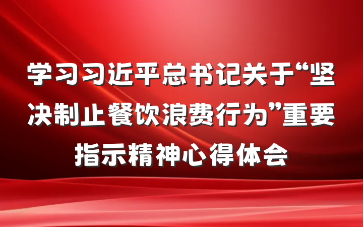 学习习近平总书记关于“坚决制止餐饮浪费行为”重要指示精神心得体会