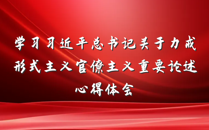 学习习近平总书记关于力戒形式主义官僚主义重要论述心得体会