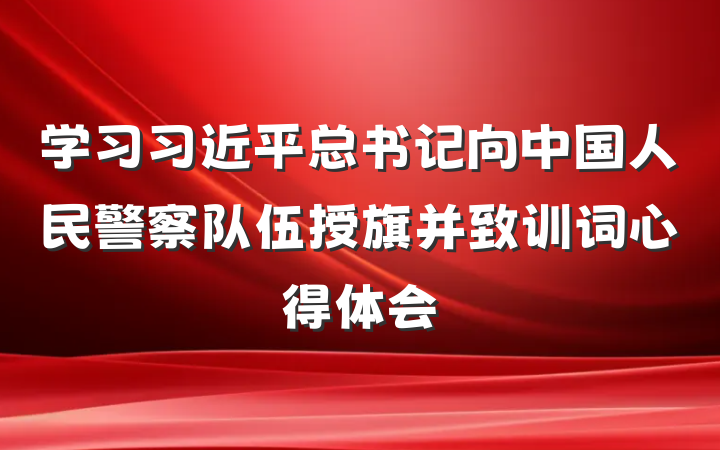 学习习近平总书记向中国人民警察队伍授旗并致训词心得体会