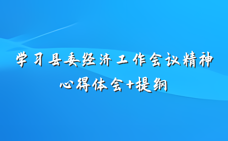 学习县委经济工作会议精神心得体会 提纲