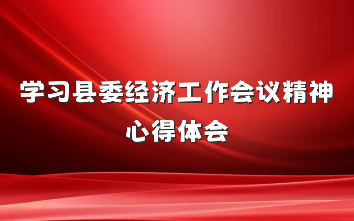 学习县委经济工作会议精神心得体会