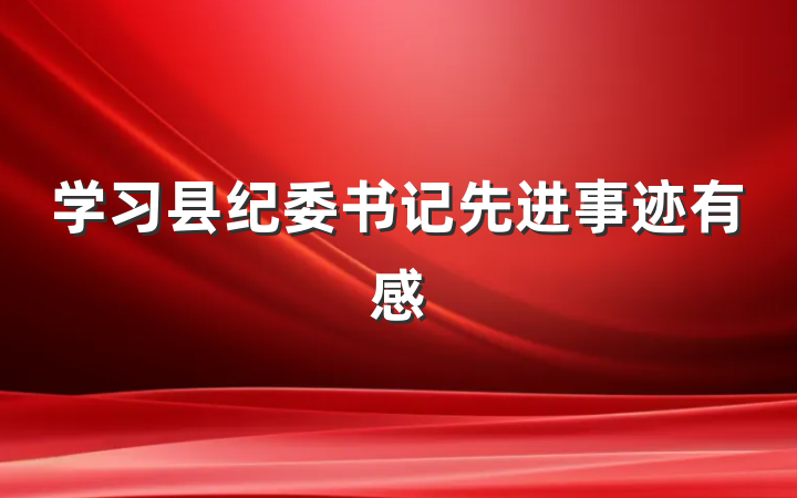 学习县纪委书记先进事迹有感