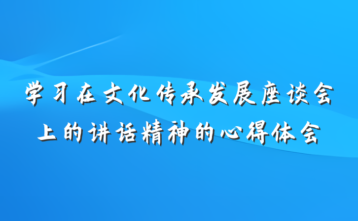 学习在文化传承发展座谈会上的讲话精神的心得体会