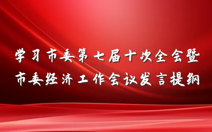 学习市委第七届十次全会暨市委经济工作会议发言提纲