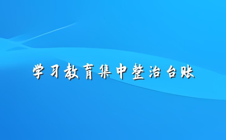 学习教育集中整治台账