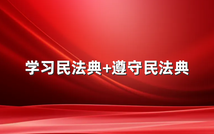 学习民法典 遵守民法典