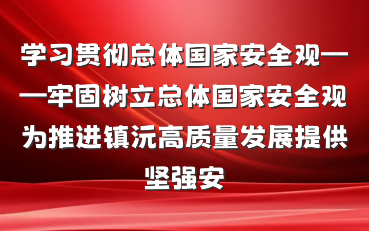 学习贯彻总体国家安全观——牢固树立总体国家安全观为推进镇沅高质量发展提供坚强安