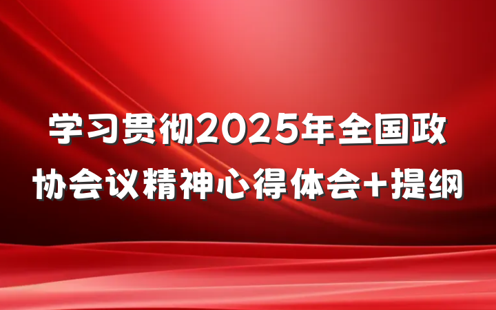 学习贯彻2025年全国政协会议精神心得体会 提纲