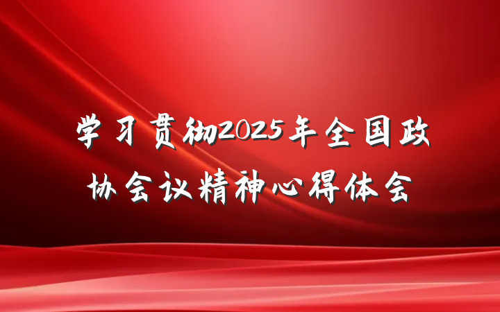 学习贯彻2025年全国政协会议精神心得体会