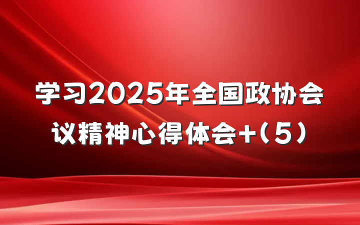 学习2025年全国政协会议精神心得体会 (5)