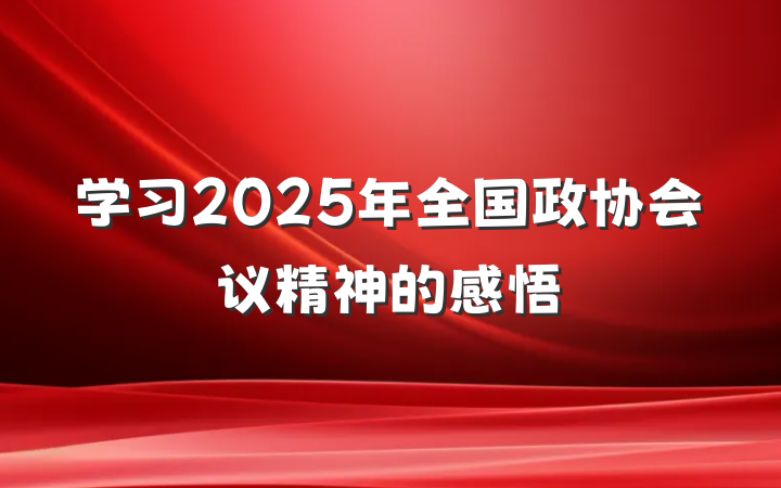 学习2025年全国政协会议精神的感悟
