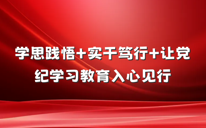 学思践悟 实干笃行 让党纪学习教育入心见行