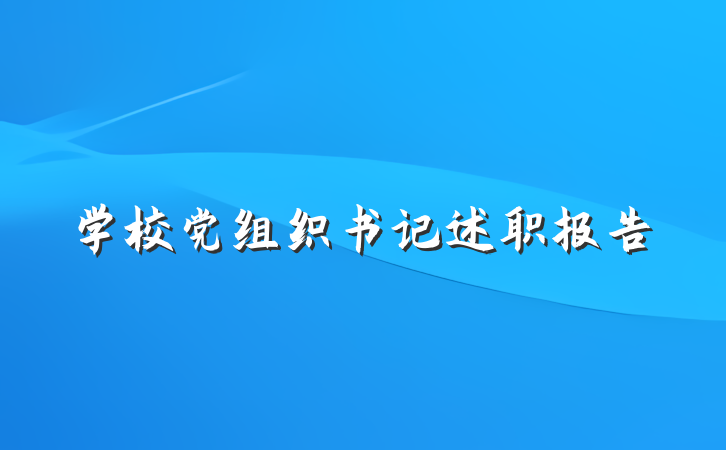 学校党组织书记述职报告