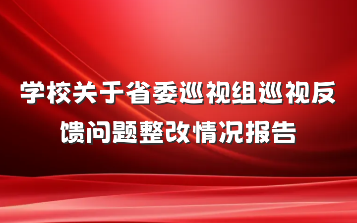 学校关于省委巡视组巡视反馈问题整改情况报告
