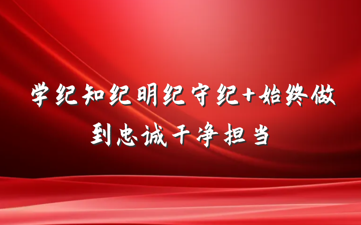 学纪知纪明纪守纪 始终做到忠诚干净担当