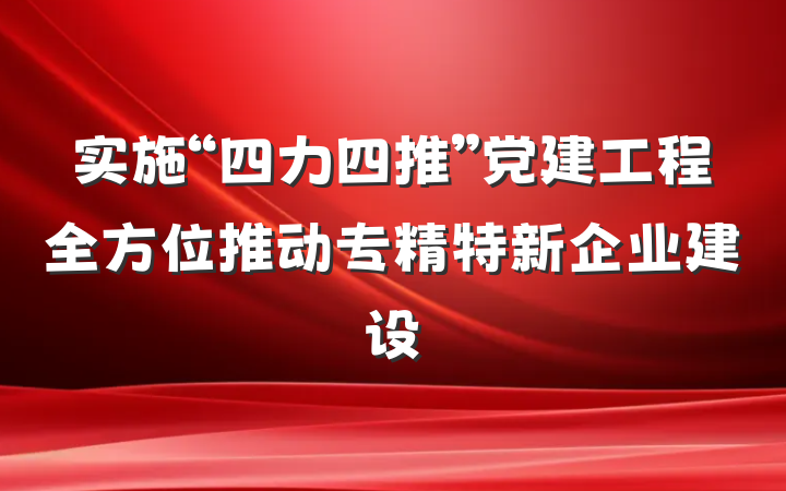 实施“四力四推”党建工程全方位推动专精特新企业建设