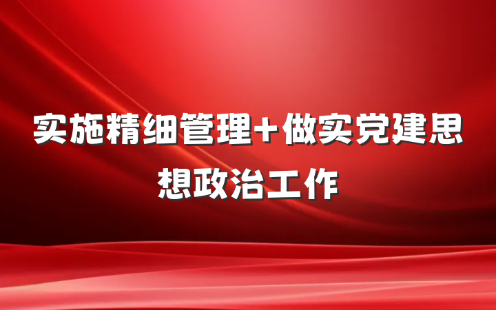 实施精细管理 做实党建思想政治工作