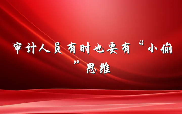 审计人员有时也要有“小偷”思维