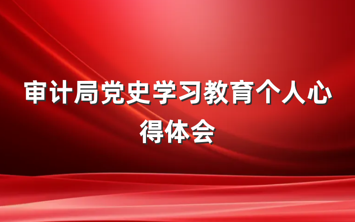 审计局党史学习教育个人心得体会