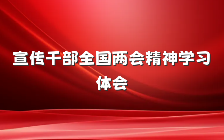 宣传干部全国两会精神学习体会