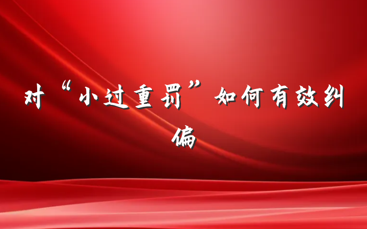 对“小过重罚”如何有效纠偏