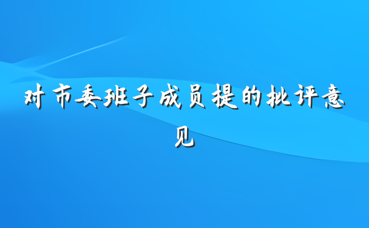 对市委班子成员提的批评意见