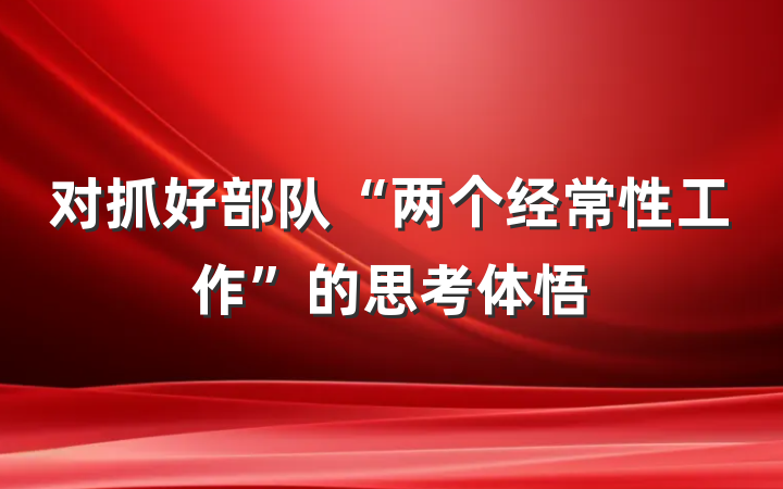 对抓好部队“两个经常性工作”的思考体悟