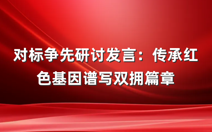 对标争先研讨发言：传承红色基因谱写双拥篇章