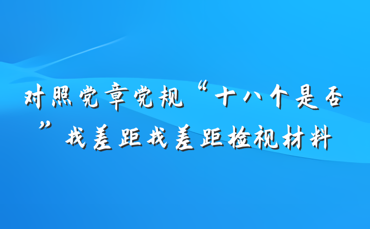 对照党章党规“十八个是否”找差距找差距检视材料