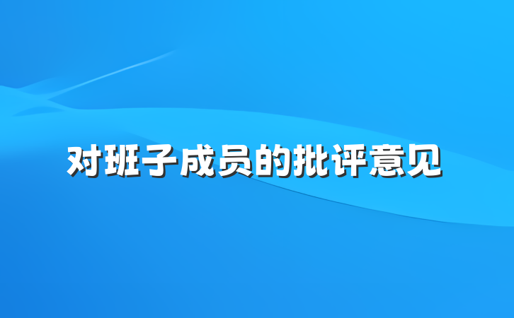 对班子成员的批评意见