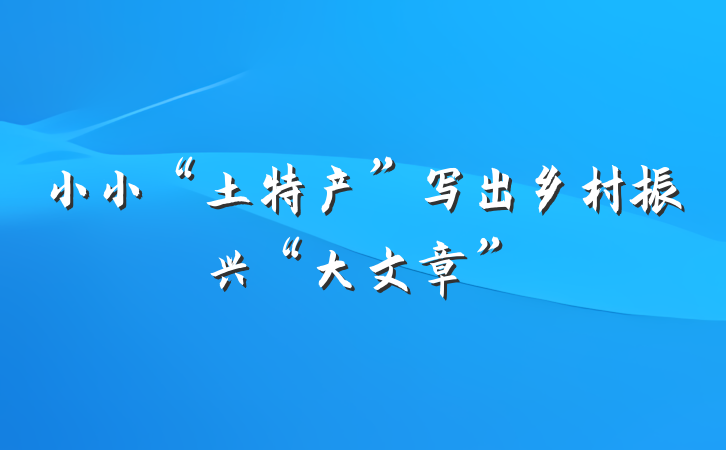 小小“土特产”写出乡村振兴“大文章”