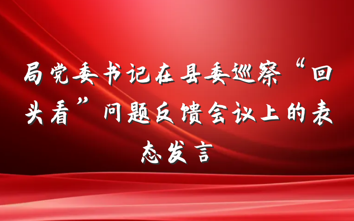 局党委书记在县委巡察“回头看”问题反馈会议上的表态发言