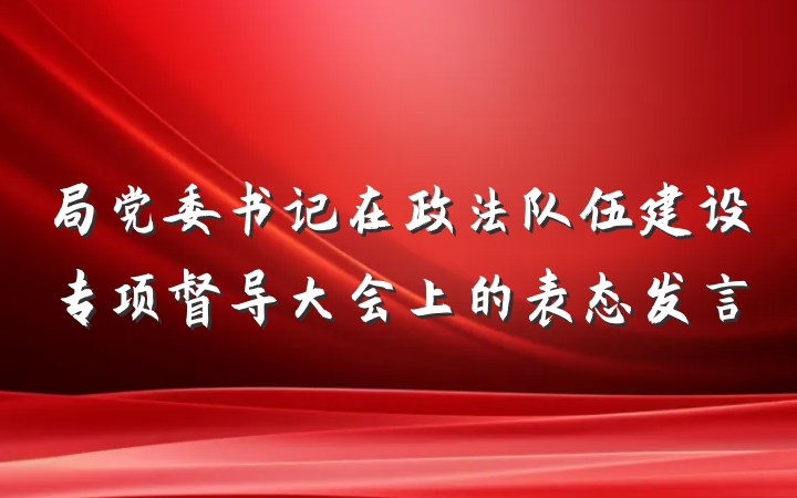 局党委书记在政法队伍建设专项督导大会上的表态发言