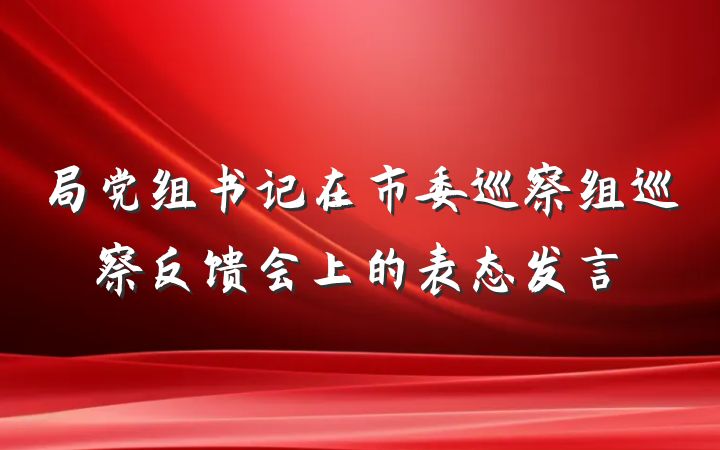 局党组书记在市委巡察组巡察反馈会上的表态发言