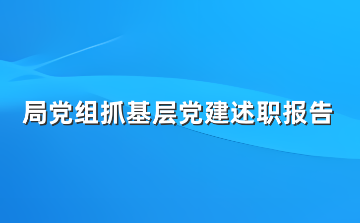 局党组抓基层党建述职报告