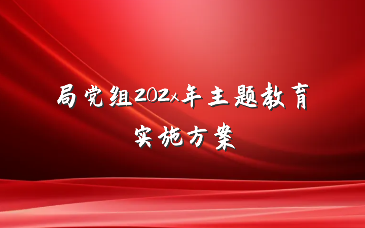 局党组202x年主题教育实施方案