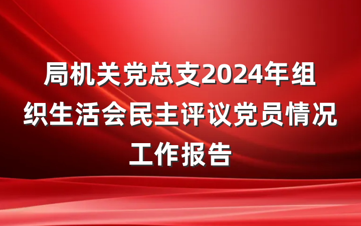 局机关党总支2024年组织生活会民主评议党员情况工作报告