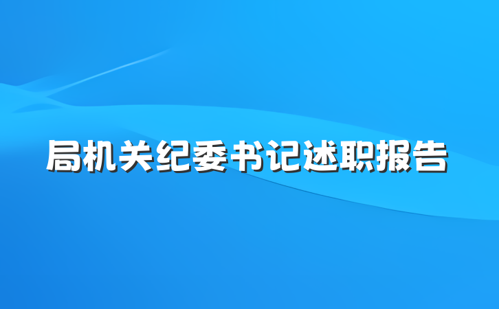 局机关纪委书记述职报告