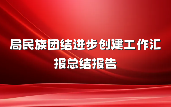 局民族团结进步创建工作汇报总结报告