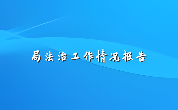 局法治工作情况报告
