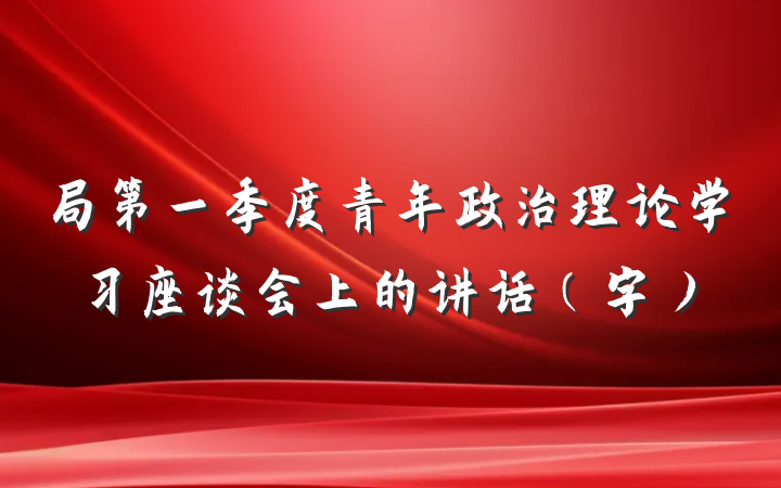 局第一季度青年政治理论学习座谈会上的讲话（字）