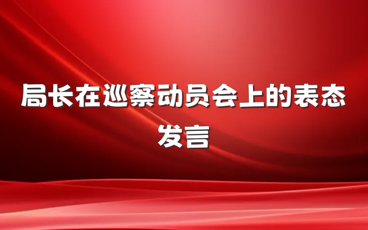 局长在巡察动员会上的表态发言