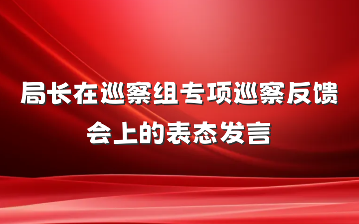 局长在巡察组专项巡察反馈会上的表态发言
