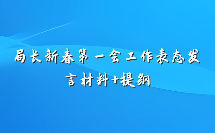 局长新春第一会工作表态发言材料 提纲