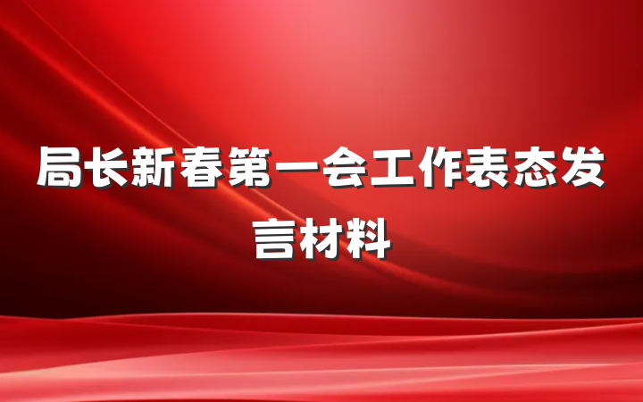 局长新春第一会工作表态发言材料