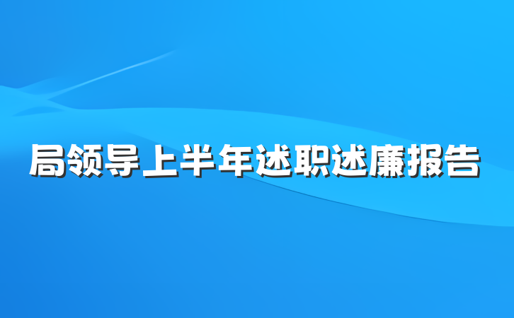 局领导上半年述职述廉报告