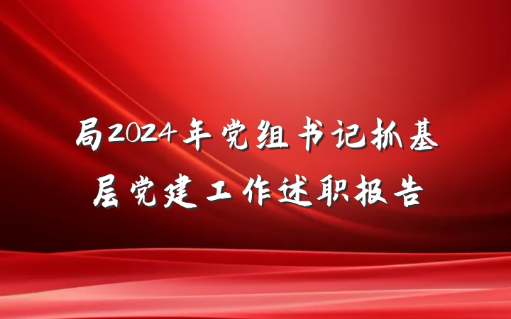 局2024年党组书记抓基层党建工作述职报告