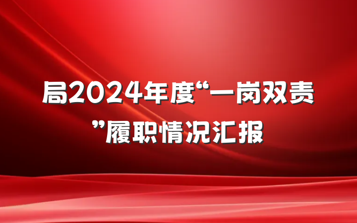 局2024年度“一岗双责”履职情况汇报